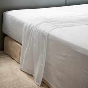 Bettlaken aus Baumwoll-Gaze (240 cm) Gaïa Weiß