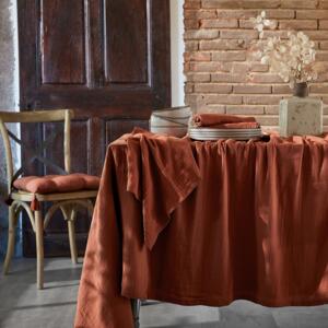 Mantel rectangular en gasa de algodn (L350 cm) Gaa Terracota