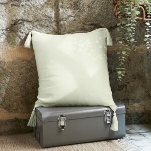 Coussin carr gaze de coton (40 cm) Gaa Vert tilleul