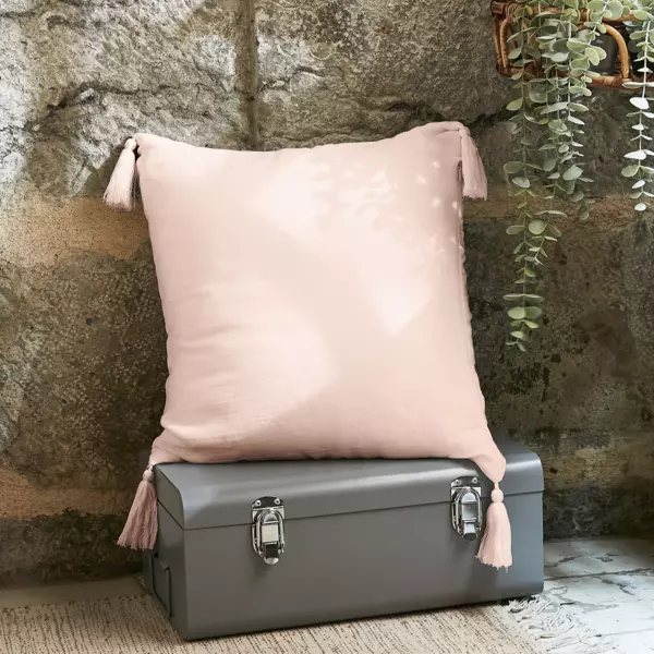 Cuscino quadrato garza di cotone (40 cm) Gaïa Mosto - Tessuto