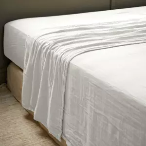 Drap plat gaze de coton (270 cm) Gaa Gris nuage