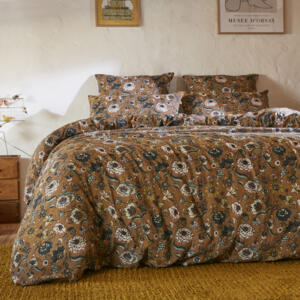 Bettbezug aus Baumwoll-Gaze (240 cm) Daphné Camel