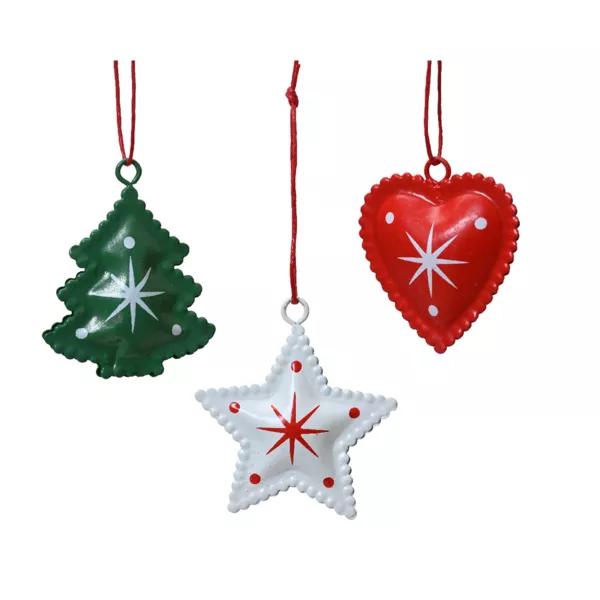 Lot De 12 Boules De Noël Vintage – Métal Doré Et Plastique – Déco Festive