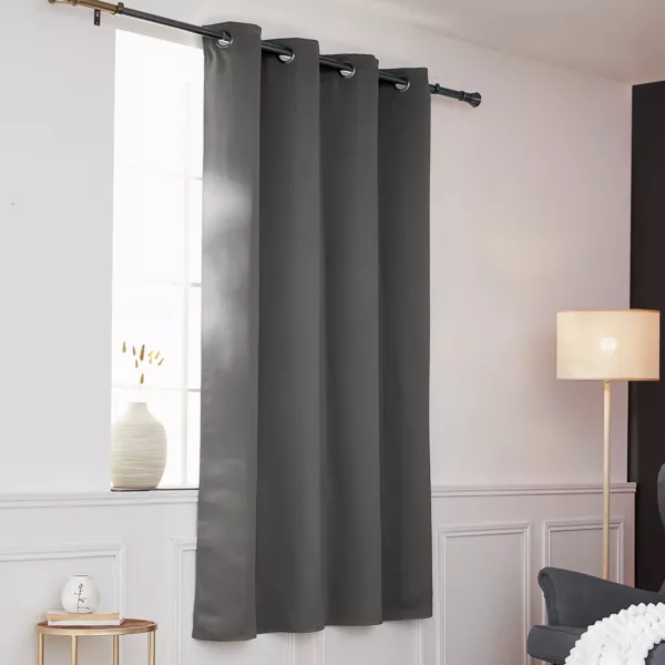 Tenda Douceur D'Intérieur In Poliestere Con Occhielli - Grigio, 140x180 Cm, Per Soggiorno E Camera