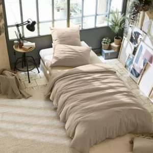 Housse de couette gaze de coton (140 x 200 cm) Gaïa Ficelle - Linge de lit - Eminza