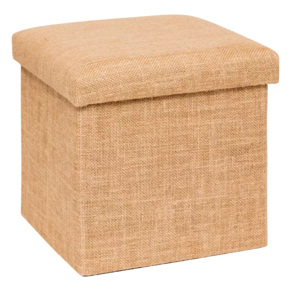 Pouf pliant en toile de Jute (31 x 31 x 31 cm) Smart Naturel - Petit ...