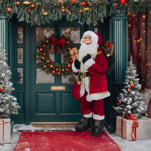 Babbo Natale Vestito Di Luci Per Albero Di Natale Babbo Natale