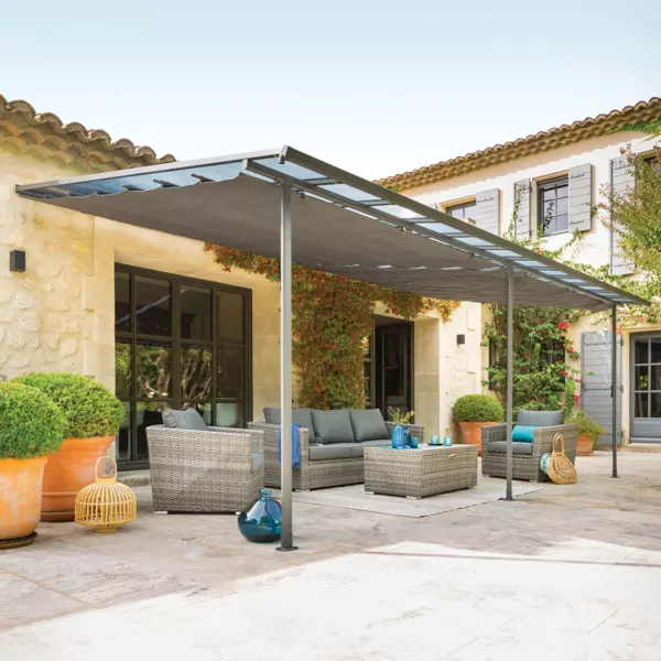 Ersatzbespannung für Pergola Belize (3,5 x 6 m) - Schiefergrau