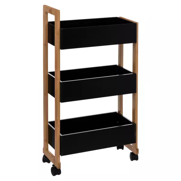Kkkenvogn med 3 niveauer (H80 cm) Sort