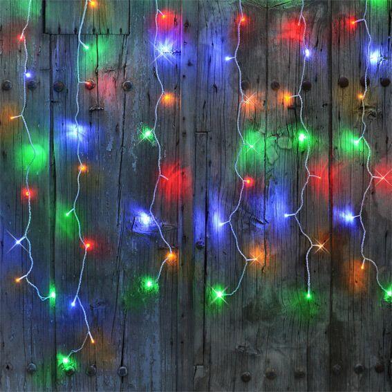 Estalactitas de luces con pilas 2 m Blanco frío 126 LED - Iluminación de  Navidad - Eminza