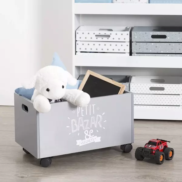 Caja para juguetes con ruedas Oxo Gris
