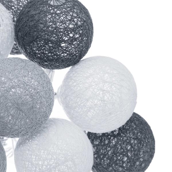 Guirlande solaire Ã  LED Boule soft gris/Blanc chaud 2