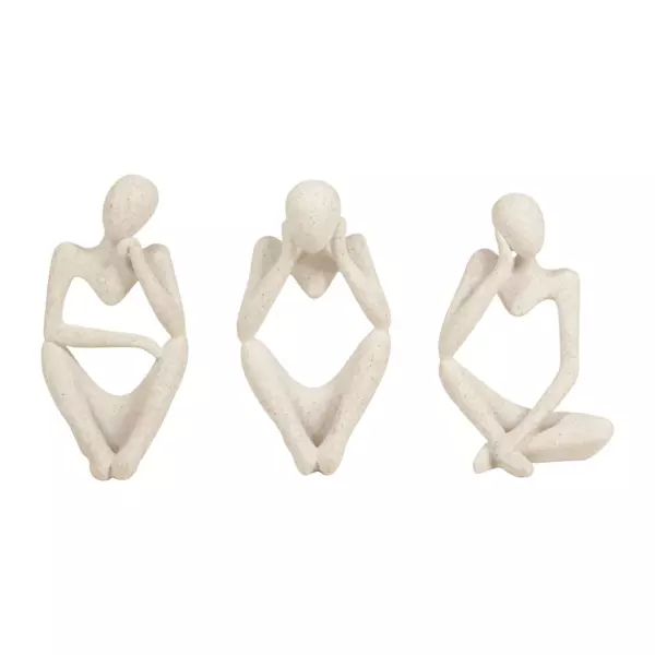 Lot de 3 statues contemporaines Dolo Blanches