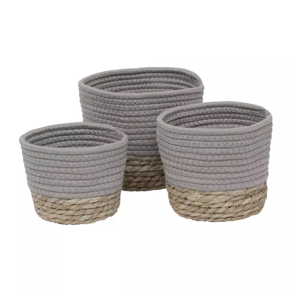 Lot de 3 paniers de rangement (H17 cm) Trix Taupe