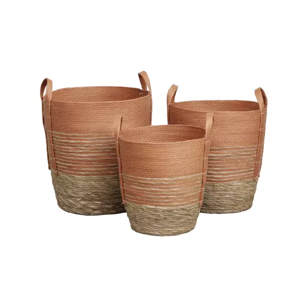 Juego de 3 cestas para ropa Seo Coral