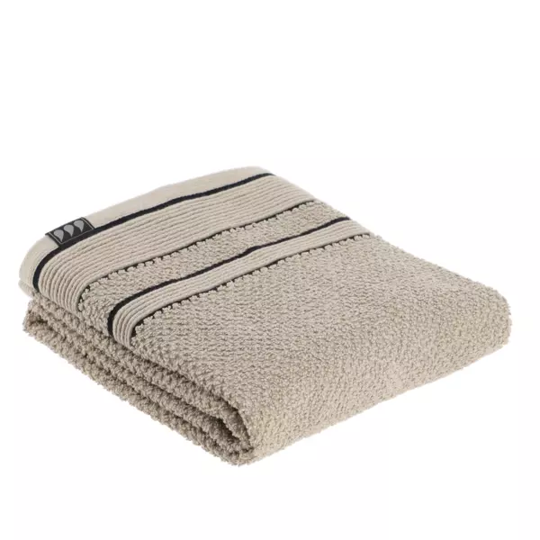Serviette de bain coton (50 x 90 cm) Black Line Gris ficelle / noir
