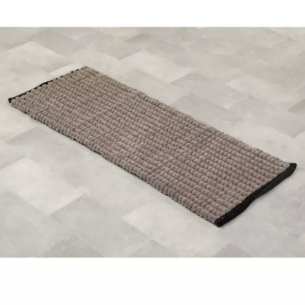 Tapis de bain (120 cm) Black Line Gris ficelle / noir