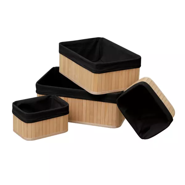 Lot de 4 paniers Anako Noir