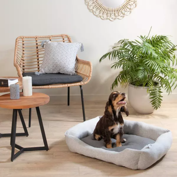 Ovaler Stoffkorb für Hunde und Katzen Graphène L55 cm Grau