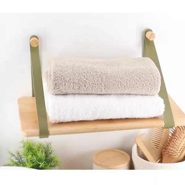 Selvklbende bambushylde (40 x H20 cm) Easy Chic Kaki grn