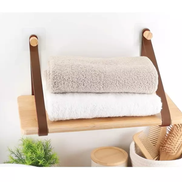 Selvklæbende bambushylde (40 x H20 cm) Easy Chic Karamel