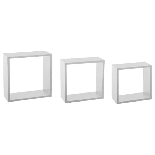 Set van 3 wandrekken Cube Wit Groot Formaat