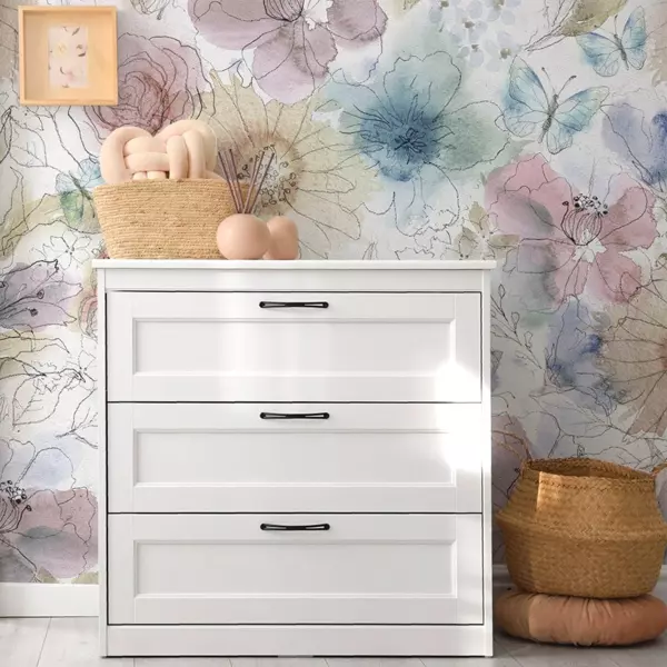 Fotobehang zelfklevend (257 x 260 cm) Florelie Meerkleurig