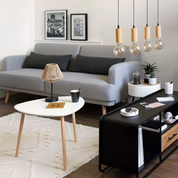 Kaffebord i træ (H45 cm) Mileo Polygon Hvid