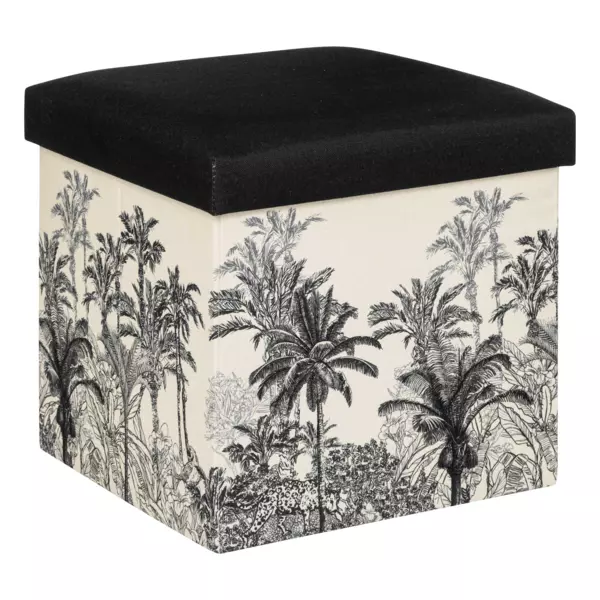 Pouf pliant Benicio Noir et Blanc