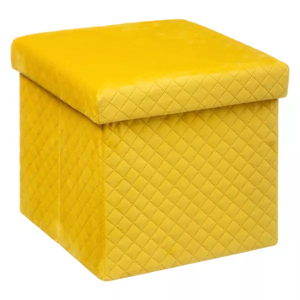 Sammenklappelig velourspuf Jack Gul