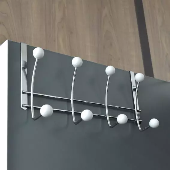 Deurkapstok 8 Boules Wit