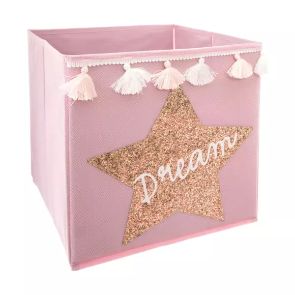 Panier de rangement enfant (29 x 29 cm) Sequin Dream Rose