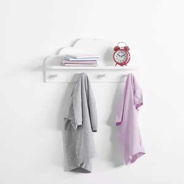 Patère enfant bois (L48 cm) Nuage Blanche