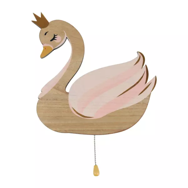 Wandleuchte aus Holz Cygne Rosa