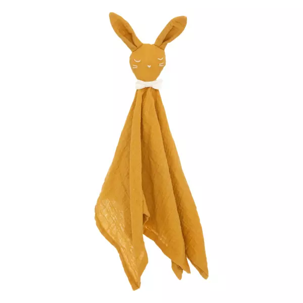 Doudou bébé coton (H50 cm) Lapin Jaune