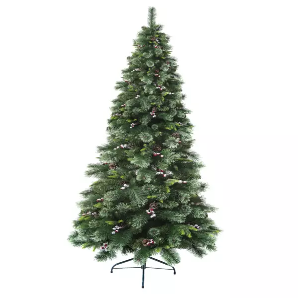 Mini albero di Natale base in legno verde bianco 8cm H18cm 3 pezzi