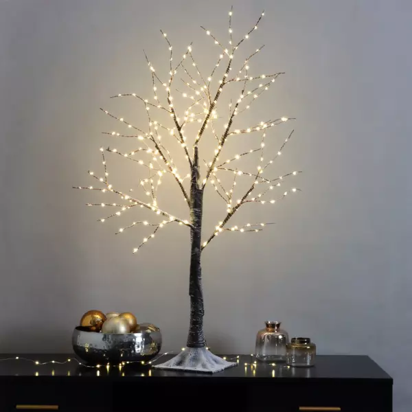 Arbre lumineux 300 Micro LED (H100 cm) Bouleau Cayden Blanc chaud