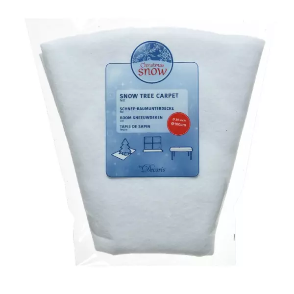 Tapis de sapin rond (D100 cm) Neige Blanc