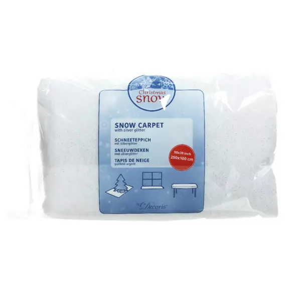 Rektangulrt sne-tppe (250 x 100 cm) Slvglitrende