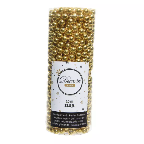 Girlande mit Perlen Gold