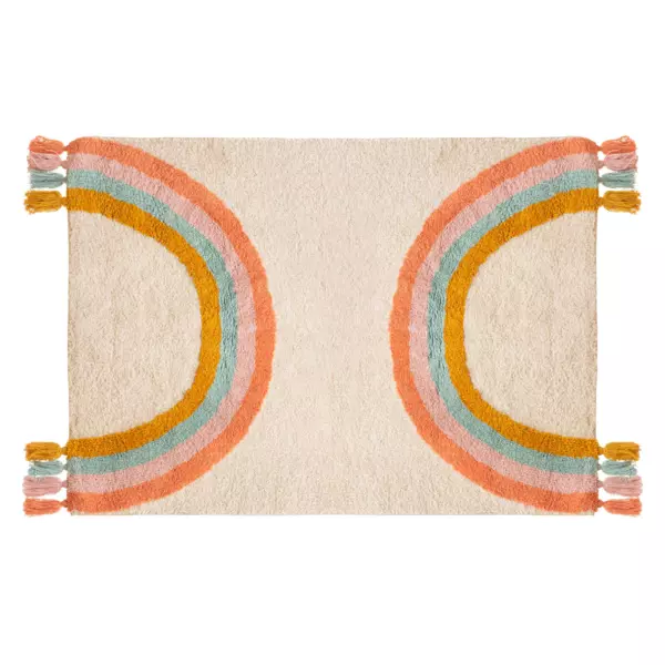 Tapis coton enfant (150 x 100 cm) Arc en ciel Multicolore