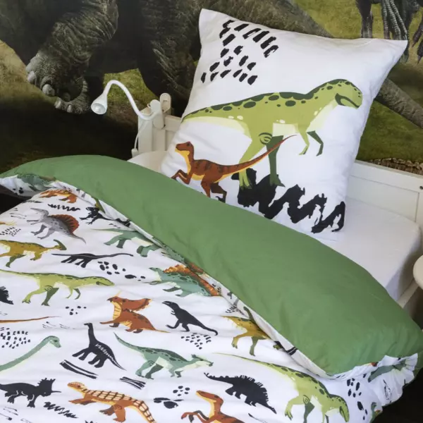 Dekbedovertrek met één kussensloop katoen (140 cm) Cretace Groen