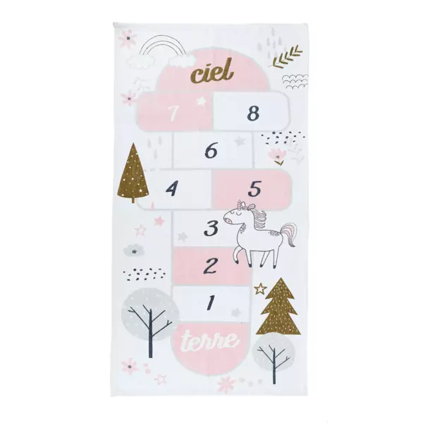 Tapis De Jeu Enfant La Fée Tinkerbell - Rose Crème - Marque Carpetia (100% Polypropylène)