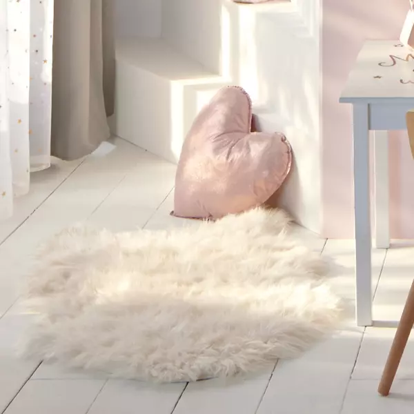 Alfombra piel sintética Fisher Blanco