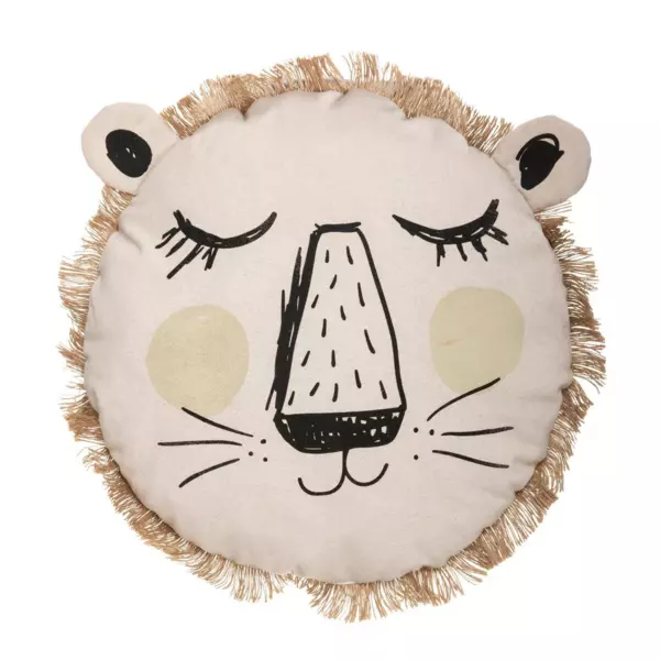 Rundes Kissen Lion Mehrfarbig