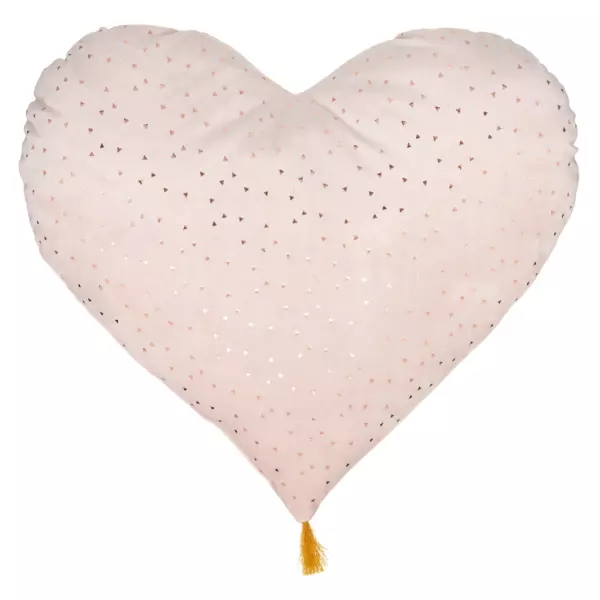 Coussin enfant cœur (40 x 45 cm) Polie Rose