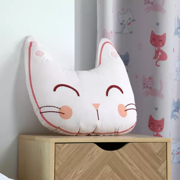 Sierkussen kat (40 cm) Zoeline Roze