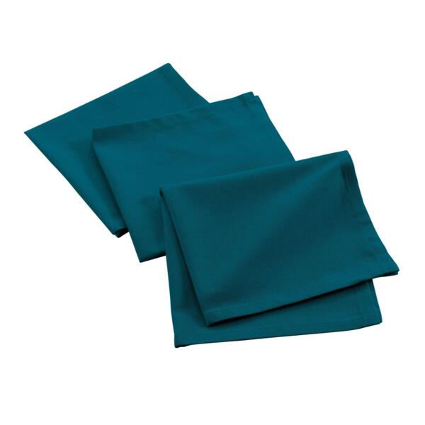 Lot de 3 serviettes coton recyclé (40 cm) Mistral Bleu canard