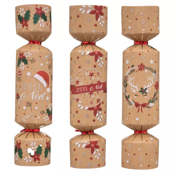 Lot de 6 crackers Kraft Beige