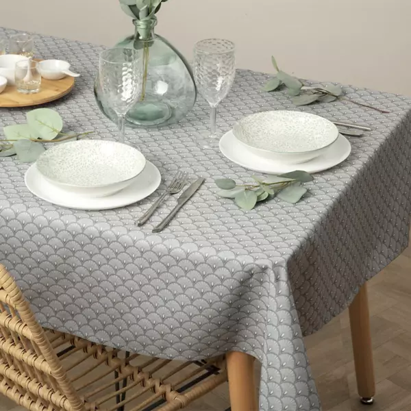 Rechteckige fleckenabweisende Tischdecke (L300 cm) Livia Grau
